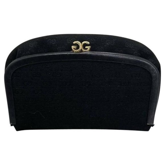Gucci Black Micro Guccissima Print Silk And Leather Clutch - Picture 1 of 10